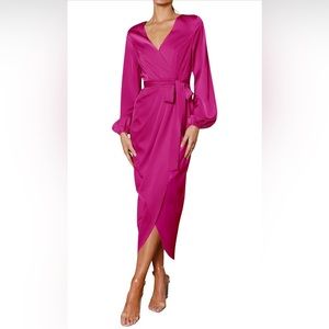 🎀💗 hot pink satin dress 💗🎀